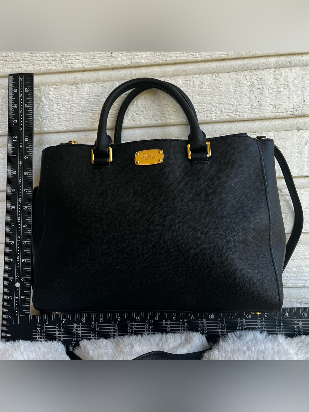 MICHAEL KORS Black Leather Selma Raven Bedford Astor Satchel Tote Handbag - Picture 7 of 10